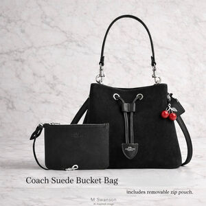 NEW Coach Suede Bucket Bag w/ Removable Pouch | NWT | Style CCZ89